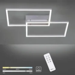 LED-Deckenleuchte, 75,5x56,2cm, CCT-Farbmanagement, Fernbedienung, Memory Funktion
