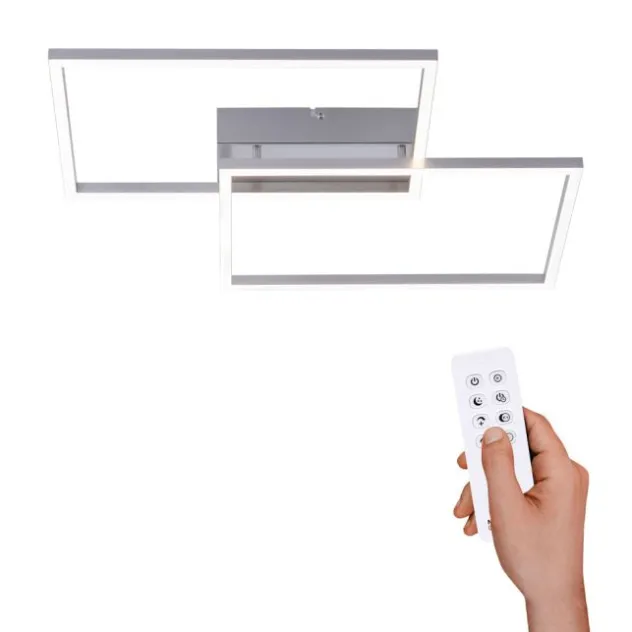 LED-Deckenleuchte, 75,5x56,2cm, CCT-Farbmanagement, Fernbedienung, Memory Funktion