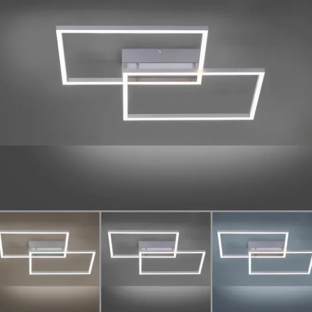 LED-Deckenleuchte, 75,5x56,2cm, CCT-Farbmanagement, Fernbedienung, Memory Funktion