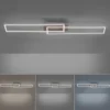 LED-Deckenleuchte, 110x25cm, Fernbedienung, dimmbar, Holzdekor, CCT Farbmanagement,