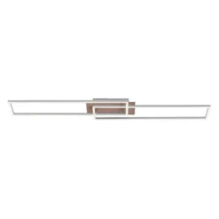 LED-Deckenleuchte, 110x25cm, Fernbedienung, dimmbar, Holzdekor, CCT Farbmanagement,