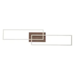 LED-Deckenleuchte, 110x25cm, Fernbedienung, dimmbar, Holzdekor, CCT Farbmanagement,