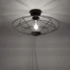 LED Deckenleuchte 44x44cm 1 flammig schwarzer Schirm Vintage Design