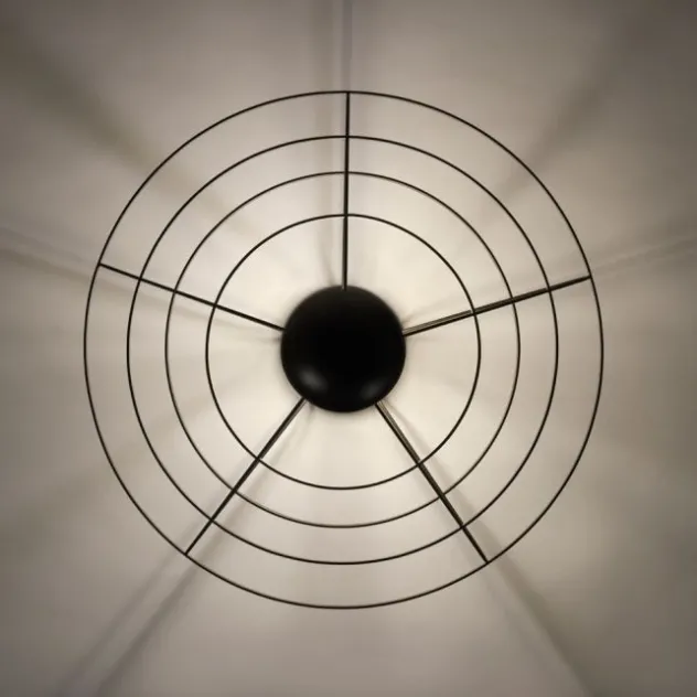 LED Deckenleuchte 44x44cm 1 flammig schwarzer Schirm Vintage Design