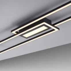 LED Deckenleuchte 95x17,5cm schwarz flach Memoryfunktion schlichtes Panel