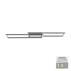 LED Deckenleuchte 95x17,5cm schwarz flach Memoryfunktion schlichtes Panel