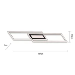LED Deckenleuchte 100x17,9cm schwarz flach Memoryfunktion schlichtes Panel
