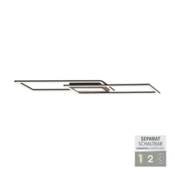 LED Deckenleuchte 100x17,9cm schwarz flach Memoryfunktion schlichtes Panel