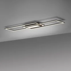 LED Deckenleuchte 100x17,9cm schwarz flach Memoryfunktion schlichtes Panel