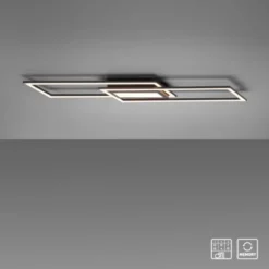 LED Deckenleuchte 100x17,9cm schwarz flach Memoryfunktion schlichtes Panel