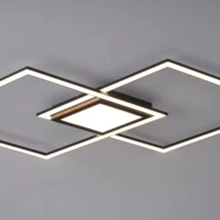 LED Deckenleuchte 106x37cm schwarz flach Memoryfunktion schlichtes Panel