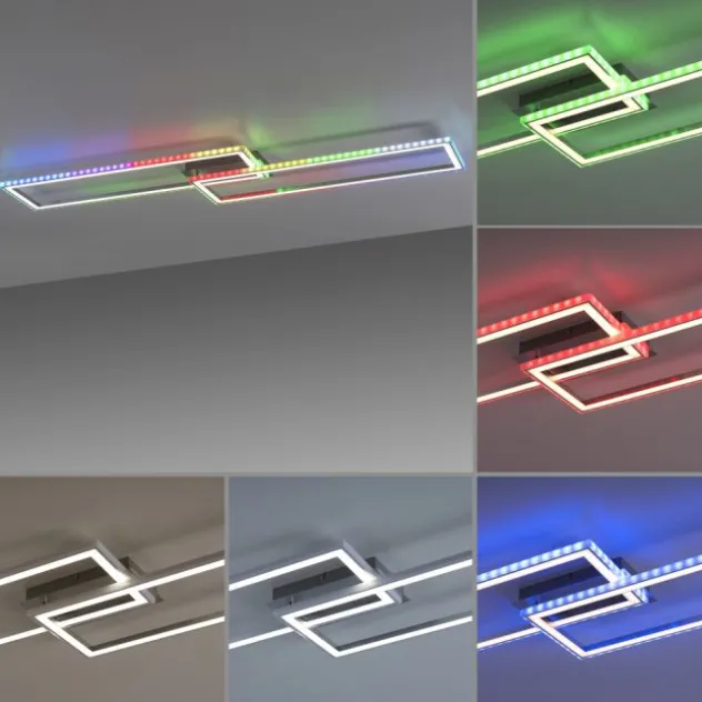 LED Deckenleuchte 72x210cm silberfarbig RGB Rainbow Farben dimmbar CCT