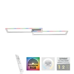 LED Deckenleuchte 72x210cm silberfarbig RGB Rainbow Farben dimmbar CCT