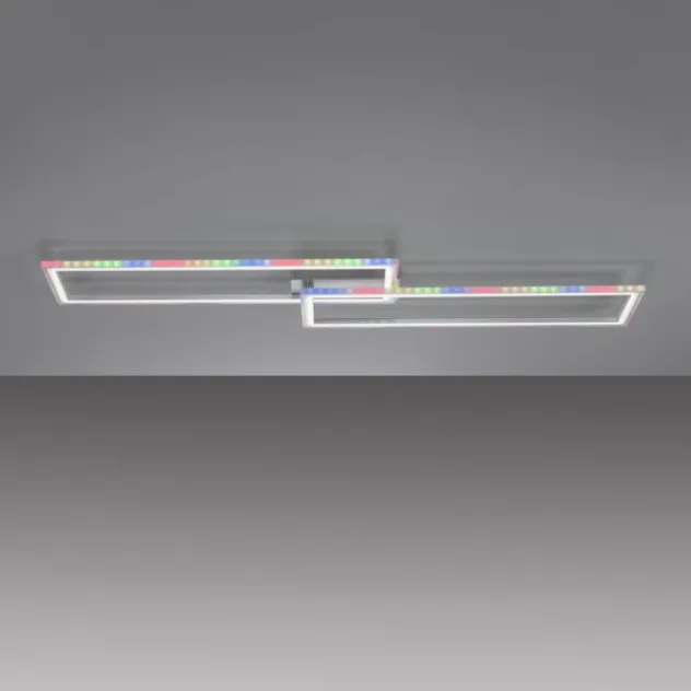 LED Deckenleuchte 72x210cm silberfarbig RGB Rainbow Farben dimmbar CCT