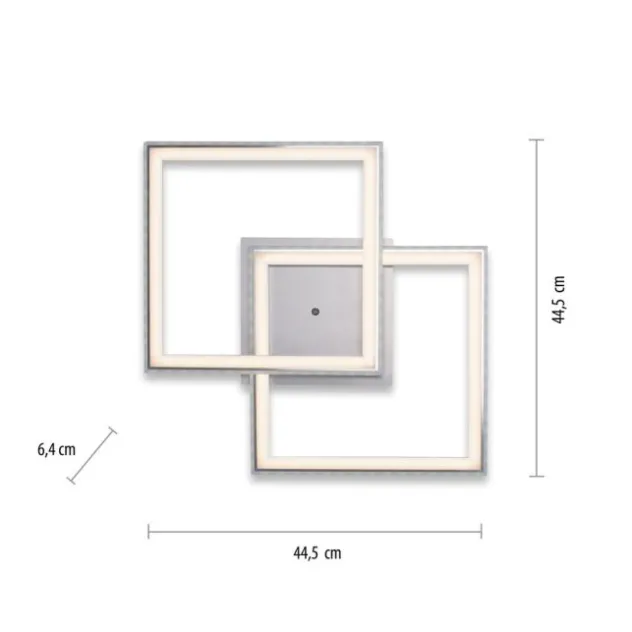 LED Deckenleuchte 44,5x44,5cm silberfarbig drehbar RGB Rainbow Farben dimmbar
