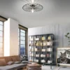 LED Deckenleuchte 50x50 matt schwarz farbig rund Speichenoptik Wandlampe