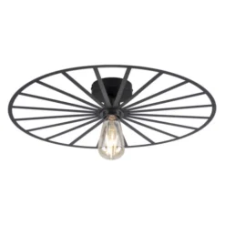 LED Deckenleuchte 50x50 matt schwarz farbig rund Speichenoptik Wandlampe