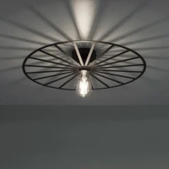 LED Deckenleuchte 50x50 matt schwarz farbig rund Speichenoptik Wandlampe