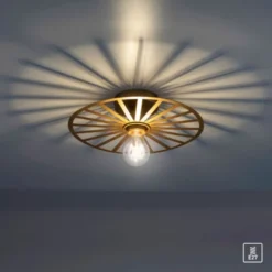 LED Deckenleuchte 30x30 messing matt farbig rund Speichenoptik Wandlampe