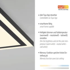 LED Deckenleuchte 45x45 schwarz steuerbar über App dimmbar