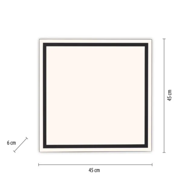 LED Deckenleuchte 45x45 schwarz steuerbar über App dimmbar