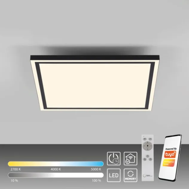 LED Deckenleuchte 45x45 schwarz steuerbar über App dimmbar