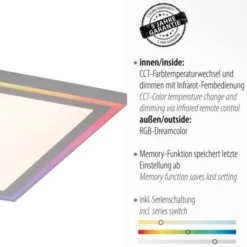 LED Deckenleuchte 40x40 weiss flach Rainbow RGB Fernbedienung Alleskönner