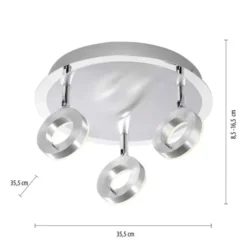 LED-Deckenstrahler, aluminium-matt, 3 Leuchtköpfe, warmweiße Lichtfarbe