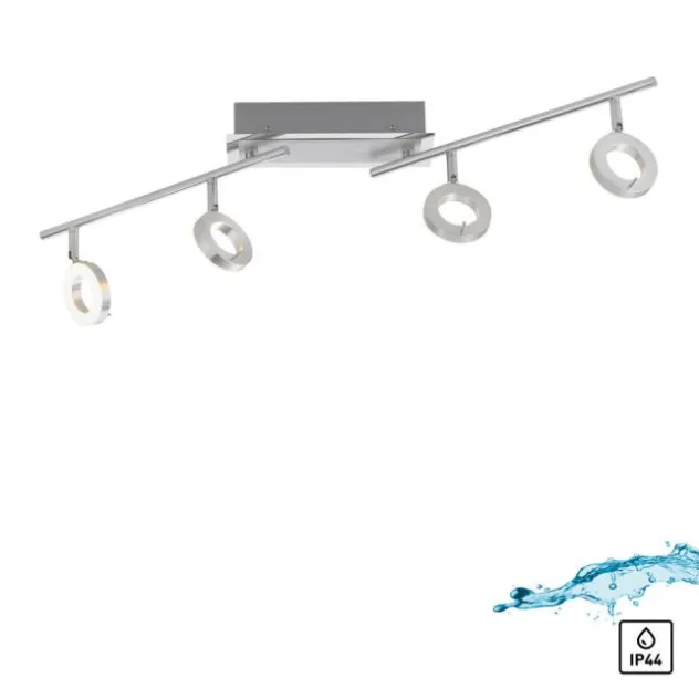 LED Deckenstrahler, aluminiumfarben, schwenkbar, runde Leuchtköpfe, modern