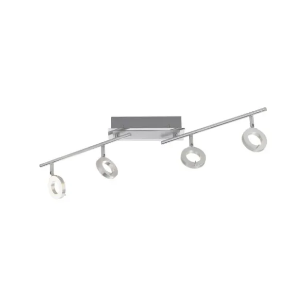 LED Deckenstrahler, aluminiumfarben, schwenkbar, runde Leuchtköpfe, modern