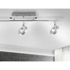 LED-Deckenstrahler, Aluminium, 3 Leuchtköpfe, warmweiße Lichtfarbe, modern