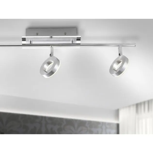 LED-Deckenstrahler, Aluminium, 3 Leuchtköpfe, warmweiße Lichtfarbe, modern