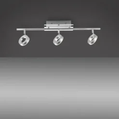 LED-Deckenstrahler, Aluminium, 3 Leuchtköpfe, warmweiße Lichtfarbe, modern