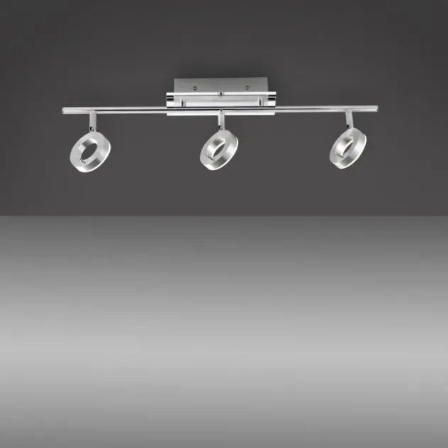 LED-Deckenstrahler, Aluminium, 3 Leuchtköpfe, warmweiße Lichtfarbe, modern