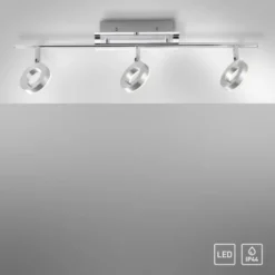 LED-Deckenstrahler, Aluminium, 3 Leuchtköpfe, warmweiße Lichtfarbe, modern