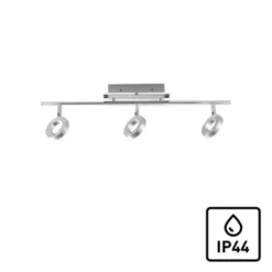 LED-Deckenstrahler, Aluminium, 3 Leuchtköpfe, warmweiße Lichtfarbe, modern