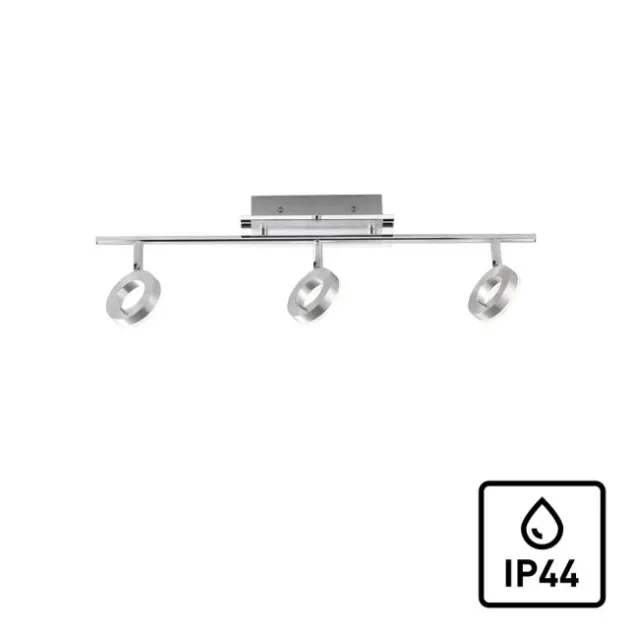 LED-Deckenstrahler, Aluminium, 3 Leuchtköpfe, warmweiße Lichtfarbe, modern