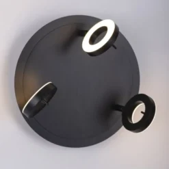 LED Deckenstrahler anthrazit rund 3 flammig drehbar spritzwasserschutz