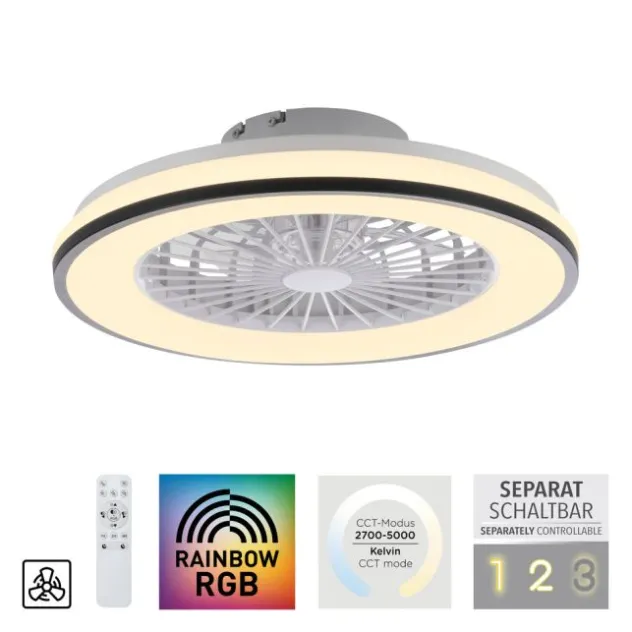 LED Deckenventilator CCT RGB Farbwechsel Fernbedienung
