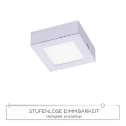 LED-Einbauleuchte, silber, quadratisch, eckig, modern, dimmbar, blendfrei