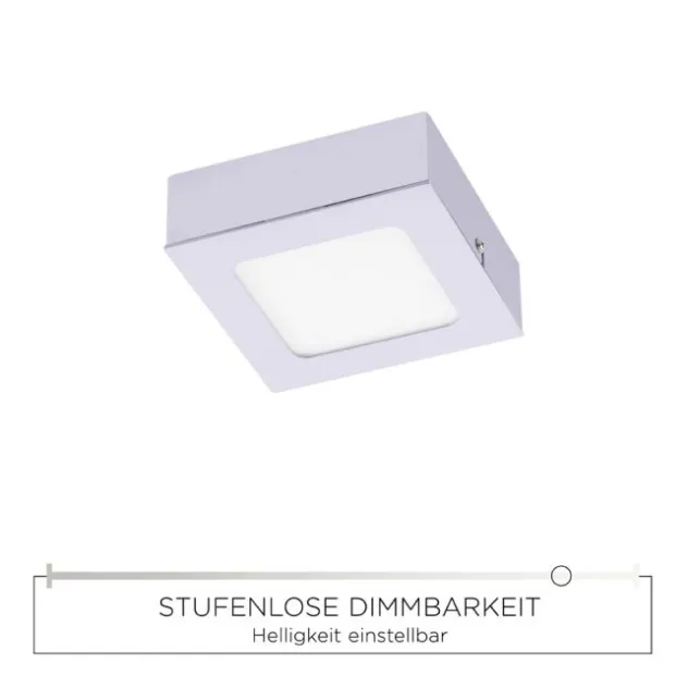 LED-Einbauleuchte, silber, quadratisch, eckig, modern, dimmbar, blendfrei