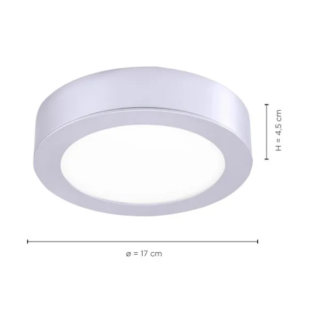 LED-Einbauleuchte, silber, rund inkl. Dimmfunktion, blendfrei, modern