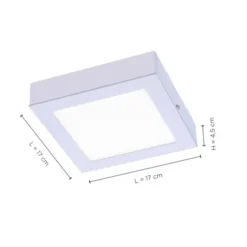 LED-Einbauleuchte, silber, 17x17cm, quadratisch, dimmbar, blendfrei
