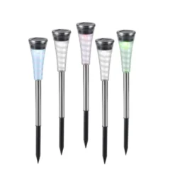 LED Erdspießleuchte Set Farbverlauf spritzwassergeschützt Solar