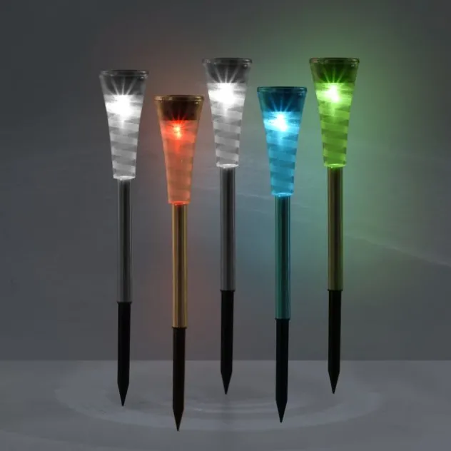 LED Erdspießleuchte Set Farbverlauf spritzwassergeschützt Solar
