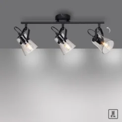 LED 3 flammige Deckenlampe und Wandlampe schwarz drehbar schlichtes Design