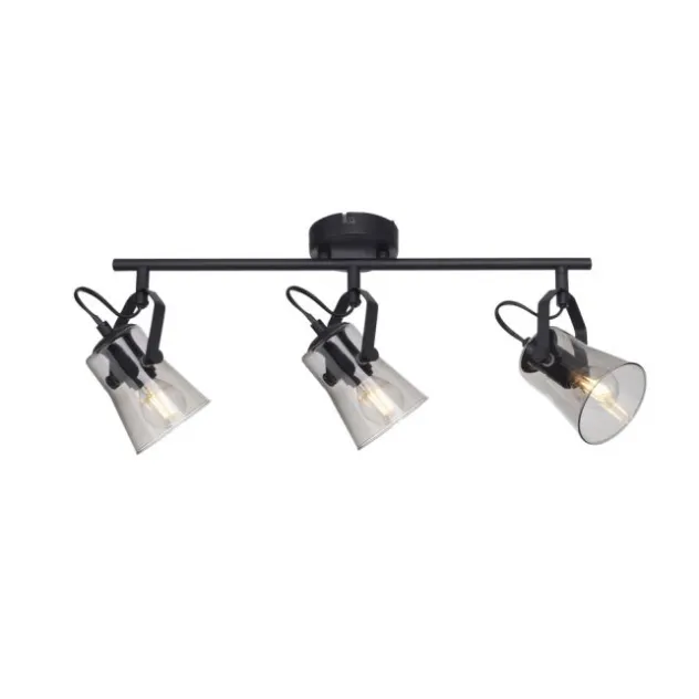 LED 3 flammige Deckenlampe und Wandlampe schwarz drehbar schlichtes Design