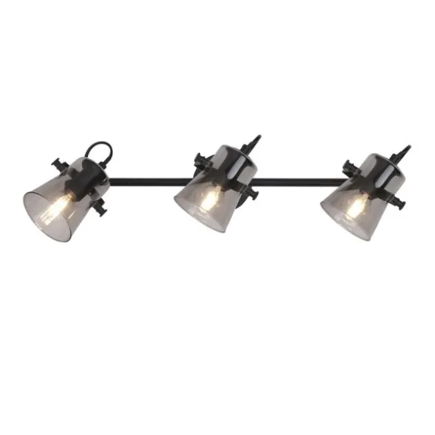 LED 3 flammige Deckenlampe und Wandlampe schwarz drehbar schlichtes Design