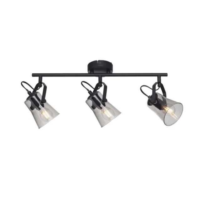 LED 3 flammige Deckenlampe und Wandlampe schwarz drehbar schlichtes Design