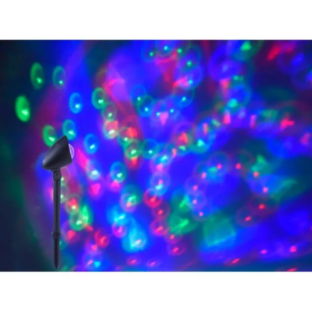 LED-Gartenerdspieß, Disco-Effekt, spritzwassergeschützt, schwarz